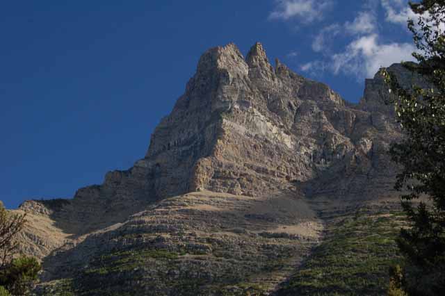 Surrounding mountain peaks on the Virginia Falls hiking trail